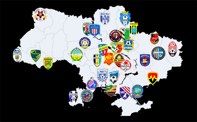 МВС надало карту футбольних клубів, які потрапили в список учасників договірних матчів